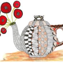 Zentangle Inspired Whimsical Tea Time Note Cards