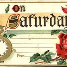 CardCow Vintage Days of Week Postcards