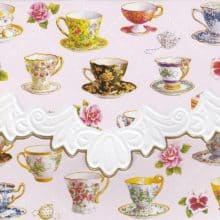 Carol Wilson Teacups Embossed Note Card Set